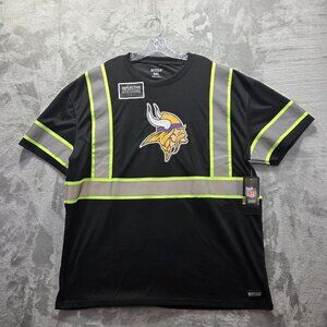 Minnesota Vikings Shirt Mens 3XL Black Reflective Hi Vis NFL Football Safety Tee